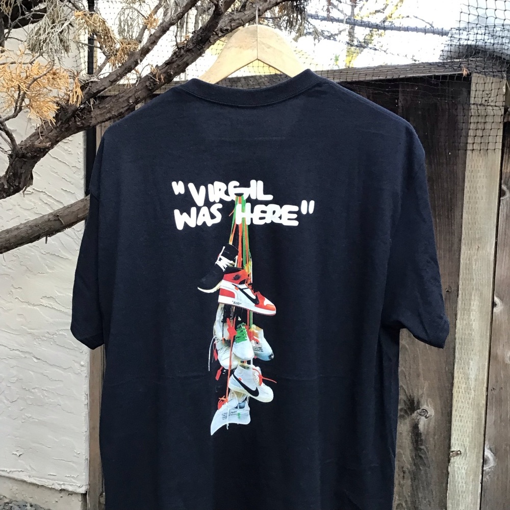 Miracles Virgil Abloh Was Here Graphic T Shirt Black Streetwear XL Cotton Tee